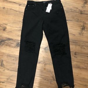 Boohoo high waisted black denim